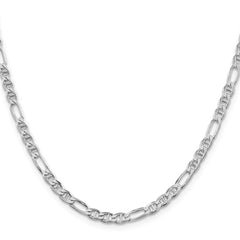 Sterling Silver Rhodium-plated 3.75mm Figaro Anchor ChainQAF100R