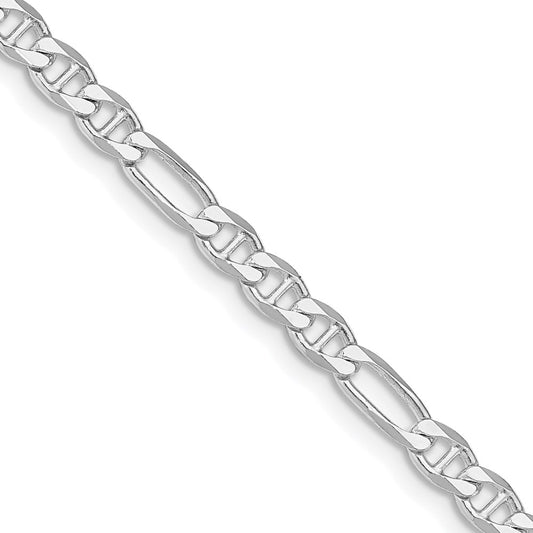 Sterling Silver Rhodium-plated 3.75mm Figaro Anchor ChainQAF100R
