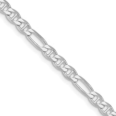 Sterling Silver Rhodium-plated 3.75mm Figaro Anchor ChainQAF100R