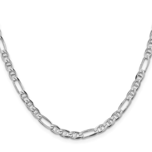 Sterling Silver Rhodium-plated 4.5mm Figaro Anchor ChainQAF120R