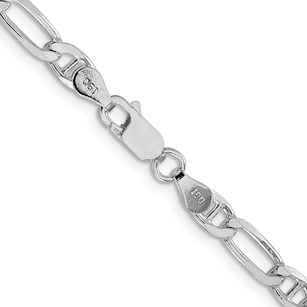 Sterling Silver Rhodium-plated 4.5mm Figaro Anchor ChainQAF120R