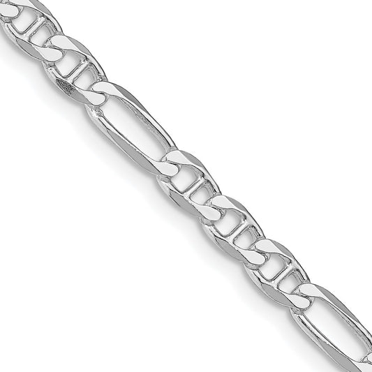 Sterling Silver Rhodium-plated 4.5mm Figaro Anchor ChainQAF120R