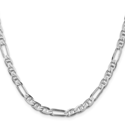 Sterling Silver Rhodium-plated 5.5mm Figaro Anchor ChainQAF150R