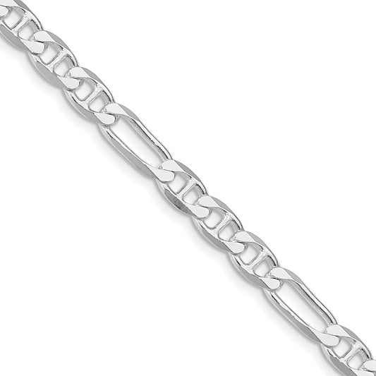 Sterling Silver Rhodium-plated 5.5mm Figaro Anchor ChainQAF150R