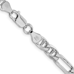 Sterling Silver Rhodium-plated 6.5mm Figaro Anchor ChainQAF180R