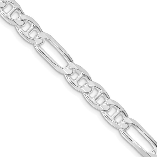 Sterling Silver Rhodium-plated 6.5mm Figaro Anchor ChainQAF180R
