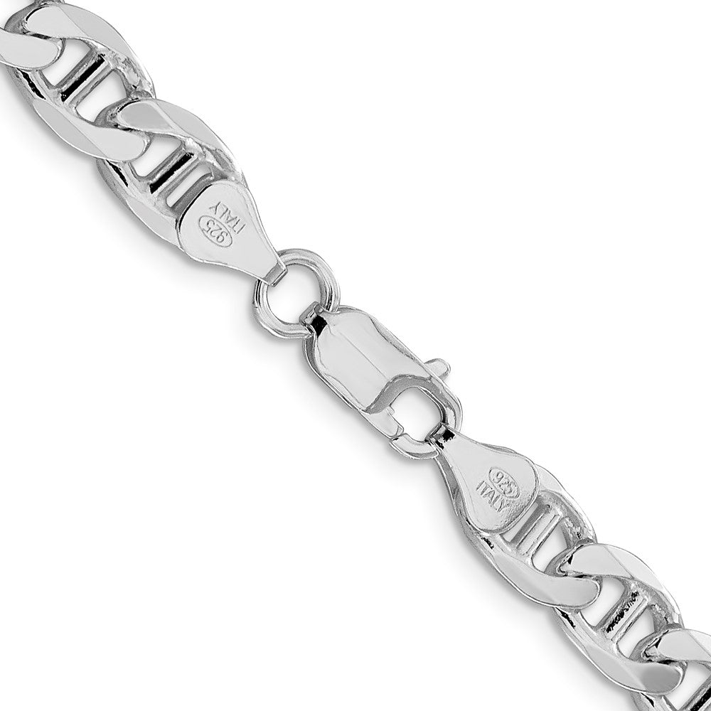 Sterling Silver Rhodium-plated 7.5mm Figaro Anchor ChainQAF200R