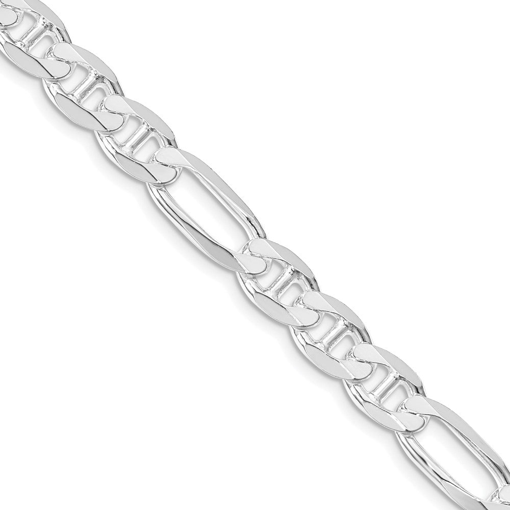 Sterling Silver Rhodium-plated 7.5mm Figaro Anchor ChainQAF200R