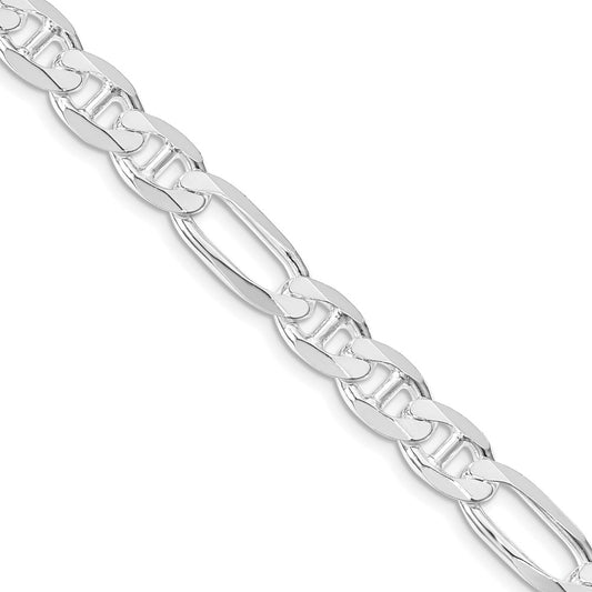 Sterling Silver Rhodium-plated 7.5mm Figaro Anchor ChainQAF200R
