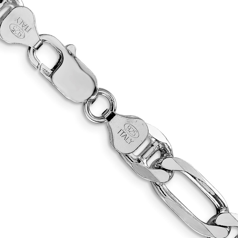 Sterling Silver Rhodium-plated 8.25mm Figaro Anchor ChainQAF220R