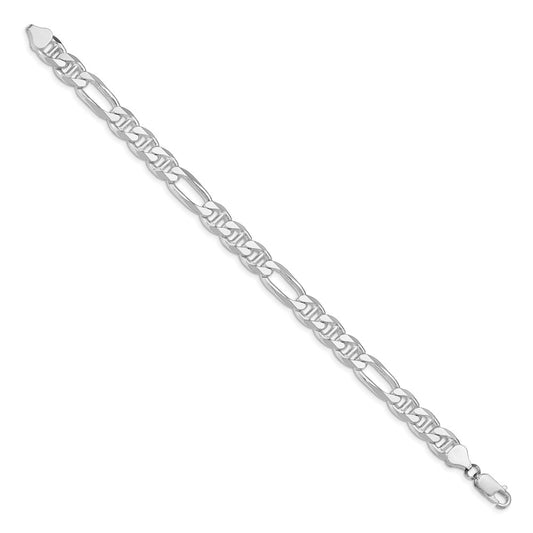 Sterling Silver Rhodium-plated 8.25mm Figaro Anchor Chain QAF220R-8