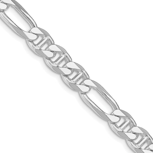 Sterling Silver Rhodium-plated 8.25mm Figaro Anchor ChainQAF220R