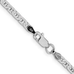 Sterling Silver Rhodium-plated 3mm Flat Anchor ChainQAN080R