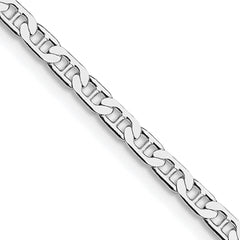Sterling Silver Rhodium-plated 3mm Flat Anchor ChainQAN080R