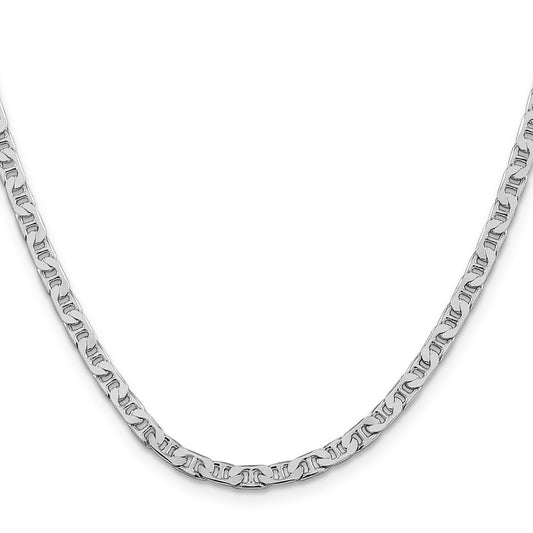 Sterling Silver Rhodium-plated 3.75mm Flat Anchor ChainQAN100R