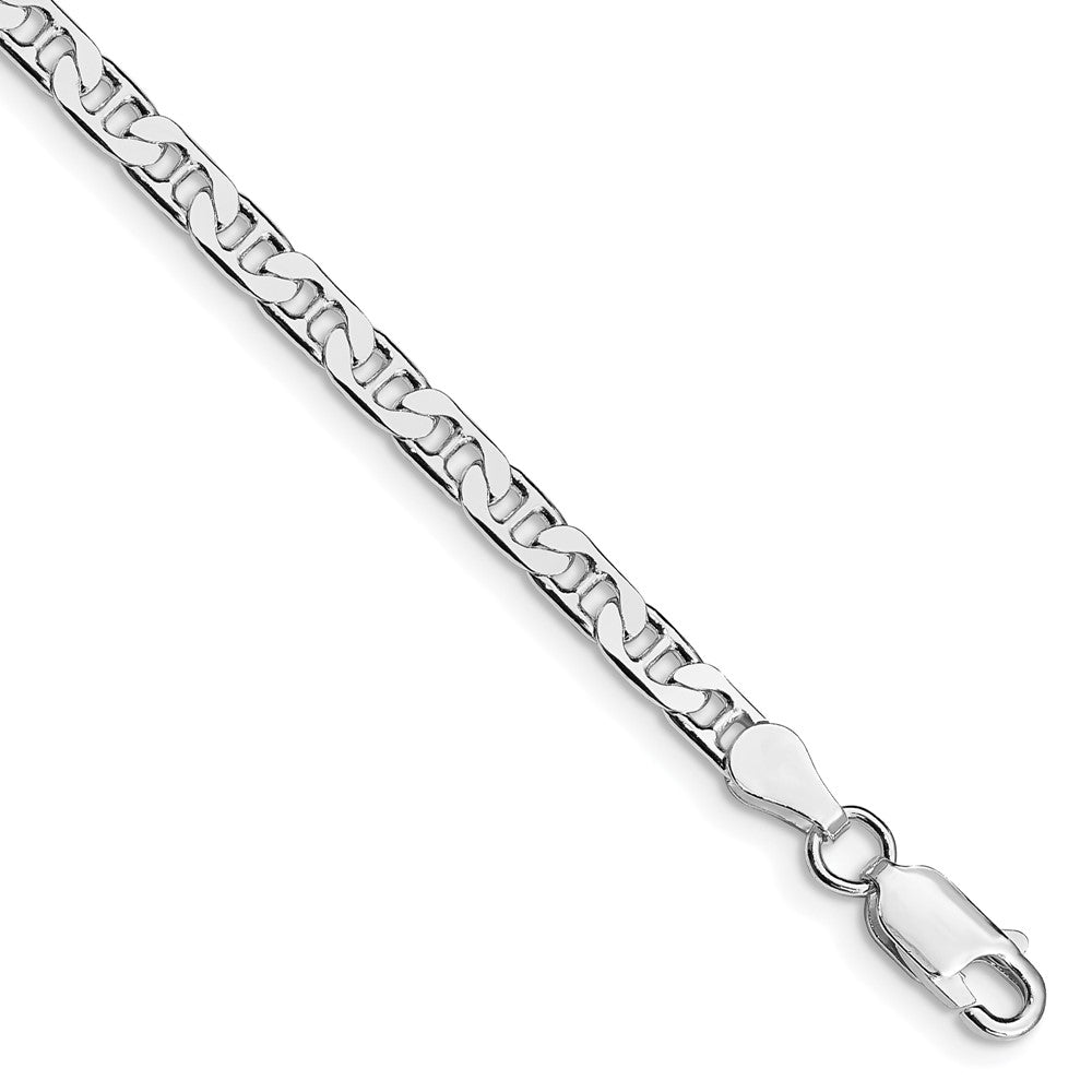 Sterling Silver Rhodium-plated 3.75mm Flat Anchor Chain QAN100R-8
