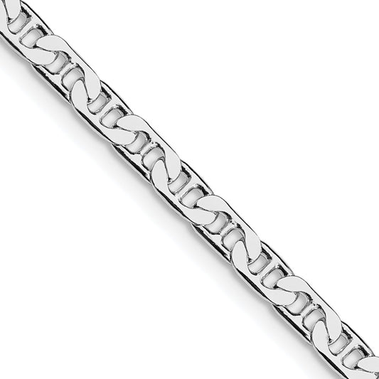 Sterling Silver Rhodium-plated 3.75mm Flat Anchor ChainQAN100R
