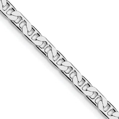 Sterling Silver Rhodium-plated 3.75mm Flat Anchor ChainQAN100R