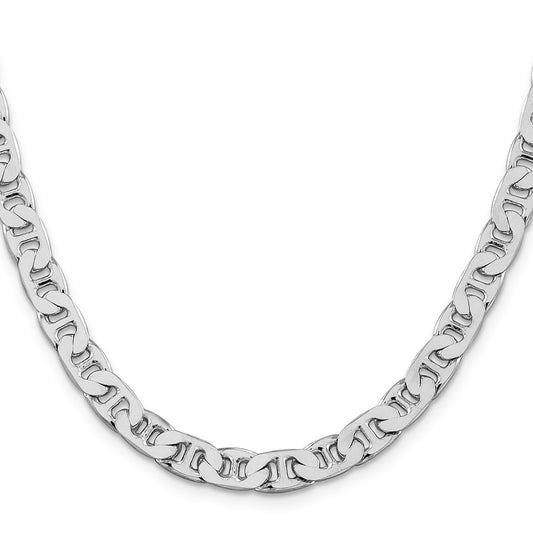 Sterling Silver Rhodium-plated 6.5mm Flat Anchor ChainQAN180R