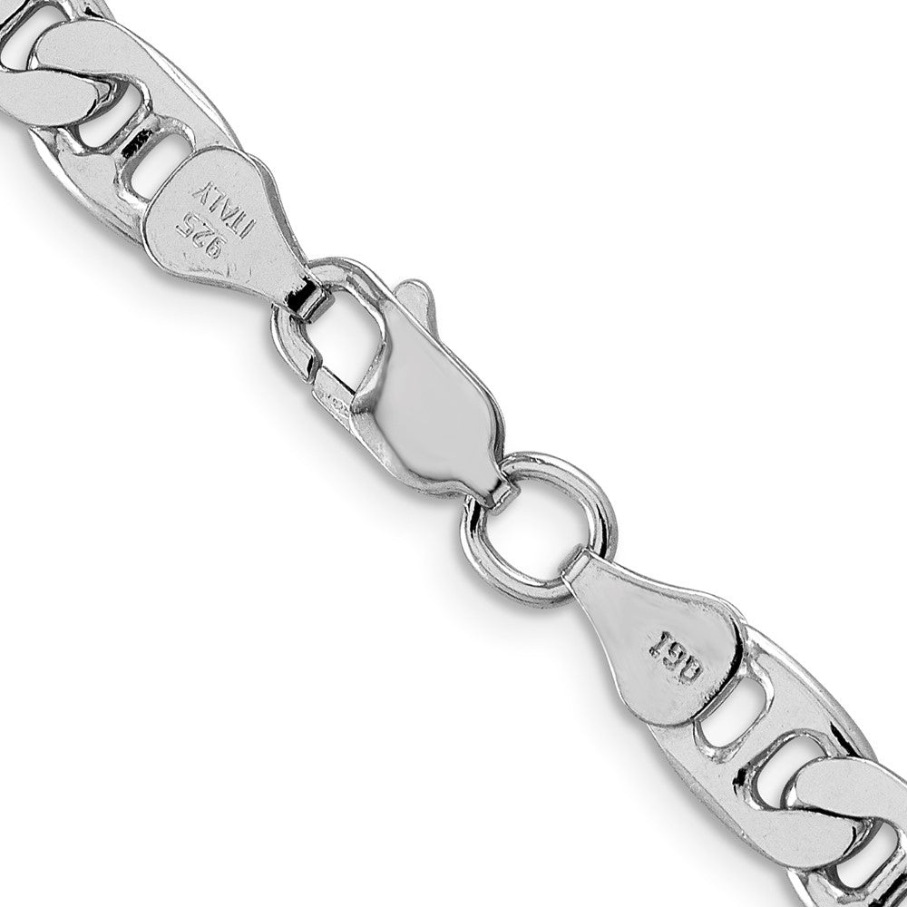 Sterling Silver Rhodium-plated 6.5mm Flat Anchor ChainQAN180R