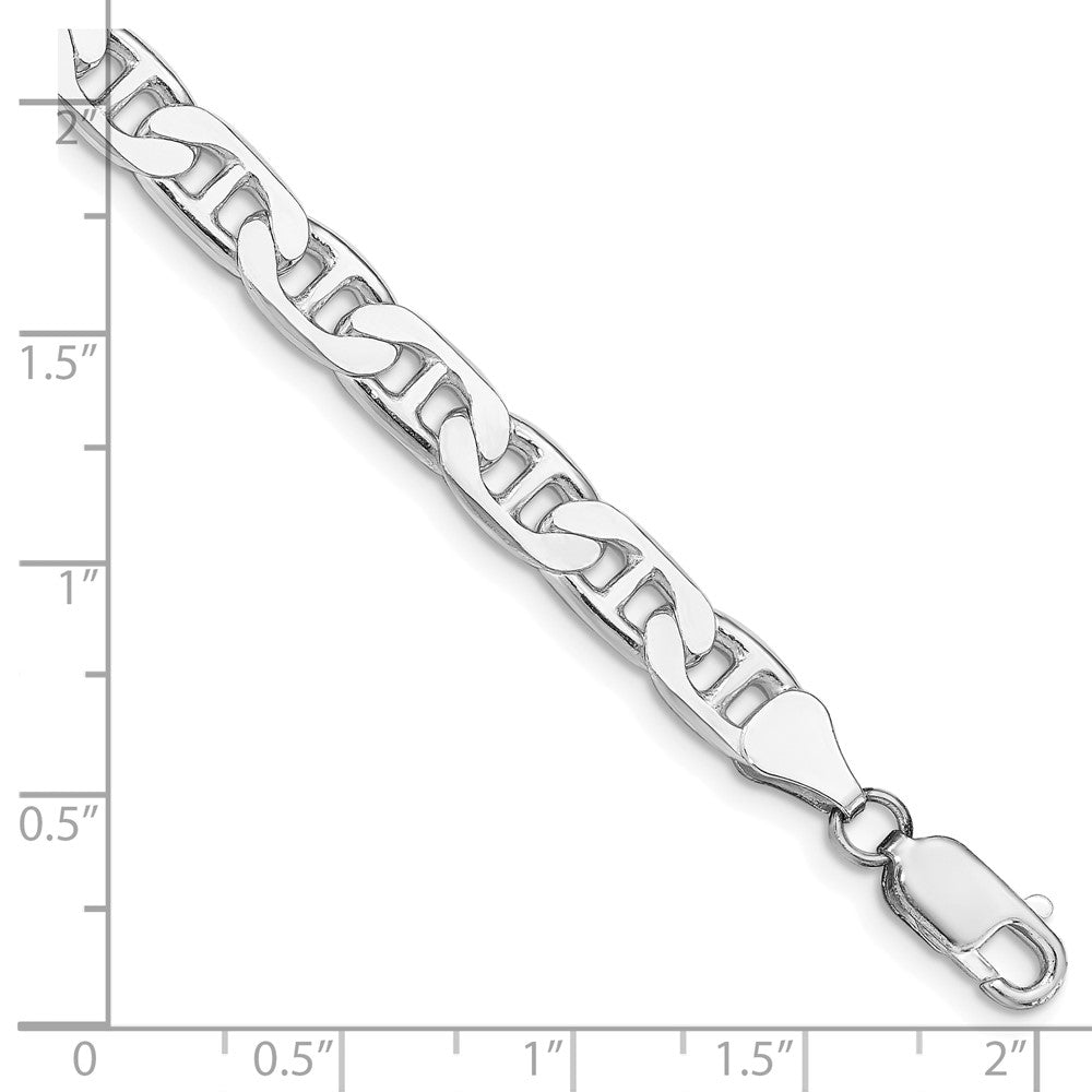 Sterling Silver Rhodium-plated 6.5mm Flat Anchor Chain QAN180R-8