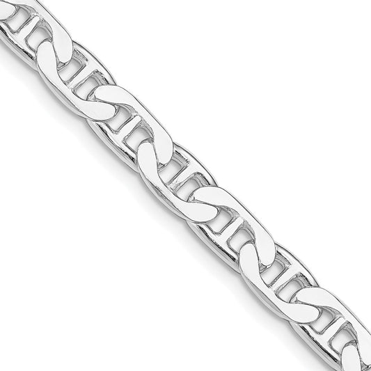 Sterling Silver Rhodium-plated 6.5mm Flat Anchor ChainQAN180R