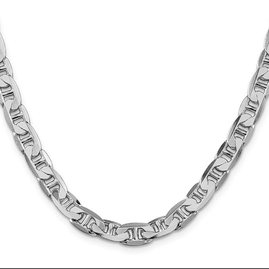 Sterling Silver Rhodium-plated 7mm Flat Anchor ChainQAN200R