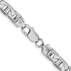 Sterling Silver Rhodium-plated 7mm Flat Anchor ChainQAN200R
