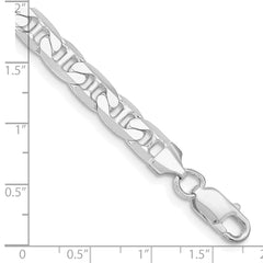 Sterling Silver Rhodium-plated 7mm Flat Anchor Chain QAN200R-8