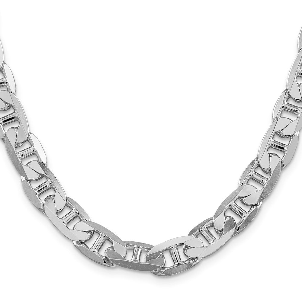 Sterling Silver Rhodium-plated 9.5mm Flat Anchor ChainQAN250R