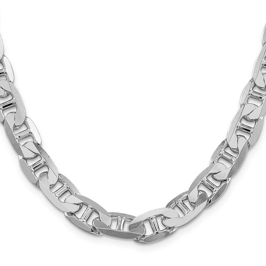 Sterling Silver Rhodium-plated 9.5mm Flat Anchor ChainQAN250R