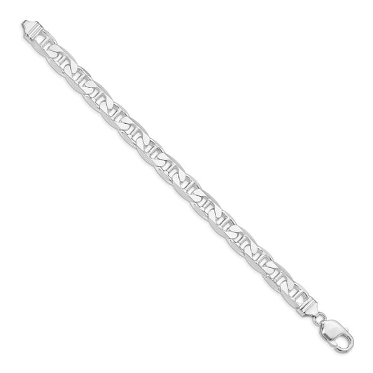 Sterling Silver Rhodium-plated 9.5mm Flat Anchor Chain QAN250R-8