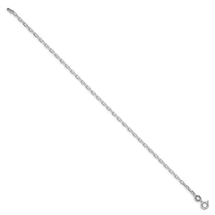 Sterling Silver Rhodium-plated 2.2mm Diamond-cut Long Link Cable Chain QAR060R-8