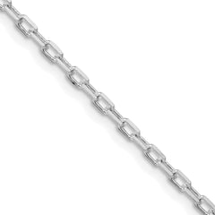 Sterling Silver Rhodium-plated 2.2mm Diamond-cut Long Link Cable ChainQAR060R