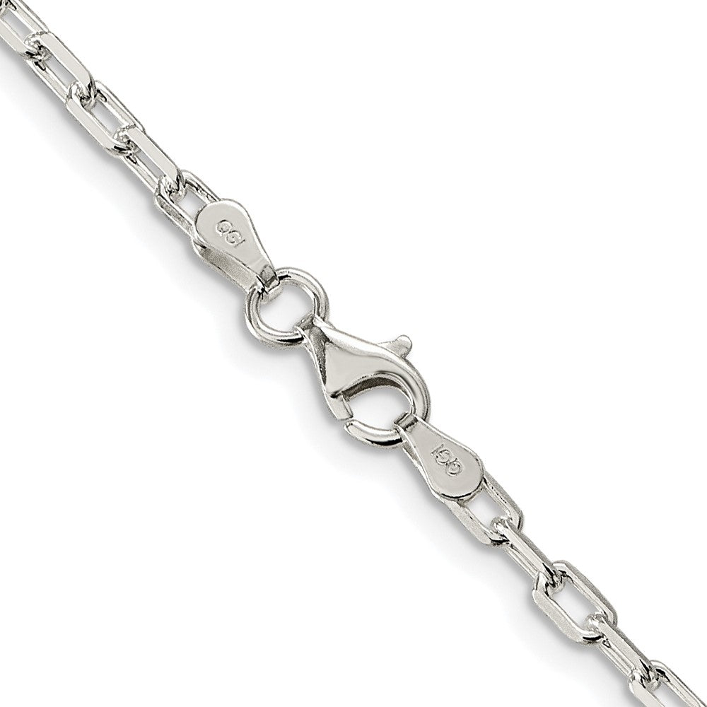 Sterling Silver Rhodium-plated 2.9mm Diamond-cut Long Link Cable ChainQAR080R