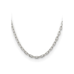Sterling Silver Rhodium-plated 4.5mm Diamond-cut Long Link Cable Chain QAR120