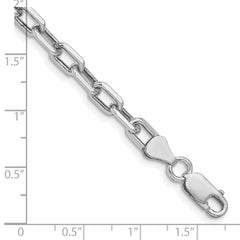 Sterling Silver Rhodium-plated 5.75mm Diamond-cut Long Link Cable Chain QAR150R-8