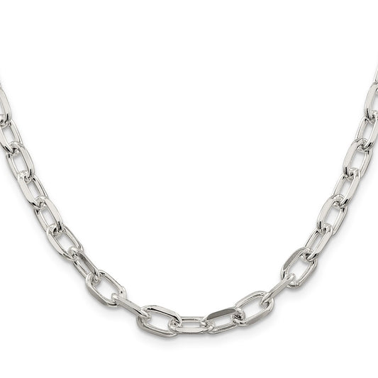 Sterling Silver 6.65mm Diamond-cut Long Link Cable ChainQAR180