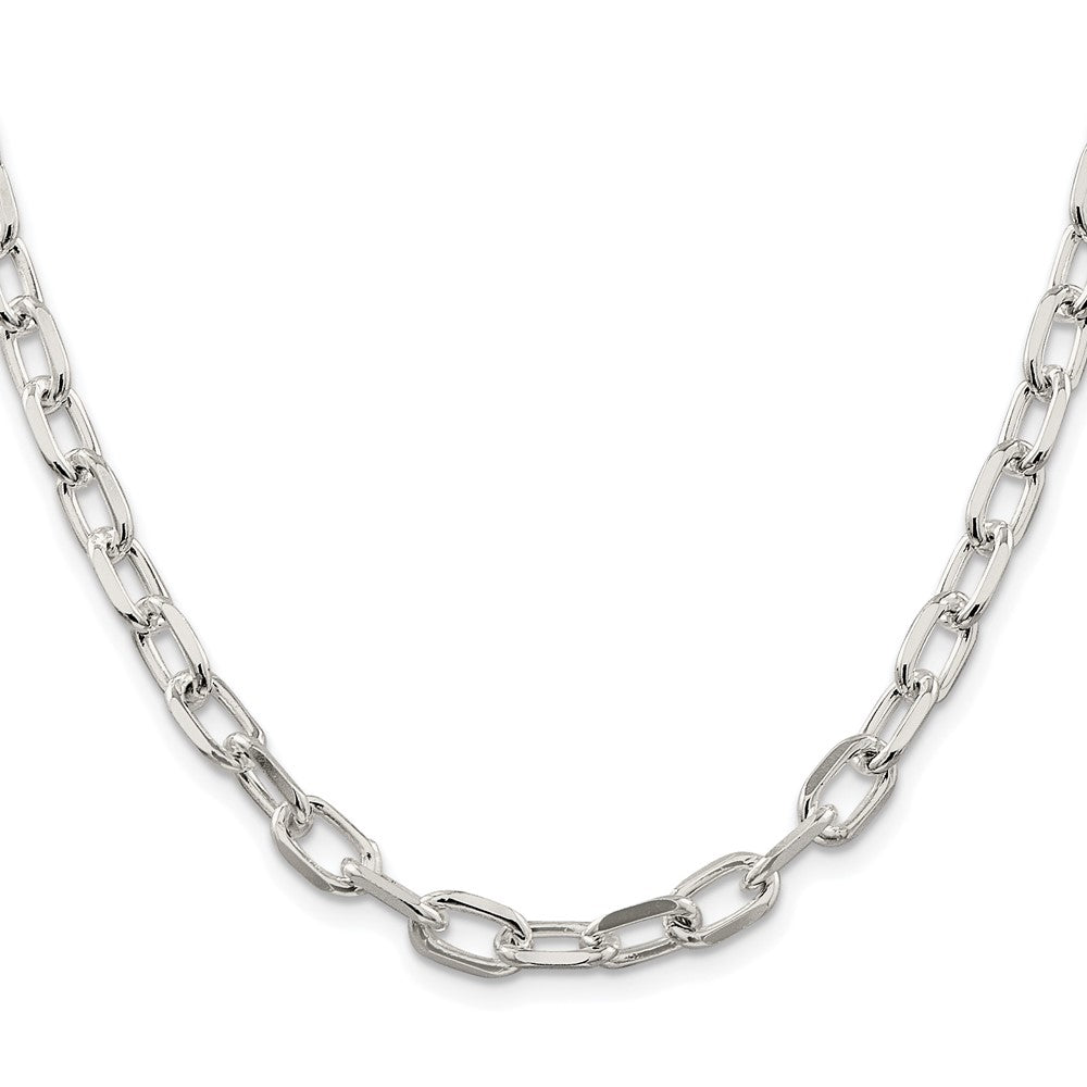 Sterling Silver Rhodium-plated 6.65mm Diamond-cut Long Link Cable ChainQAR180R