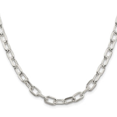 Sterling Silver Rhodium-plated 6.65mm Diamond-cut Long Link Cable ChainQAR180R