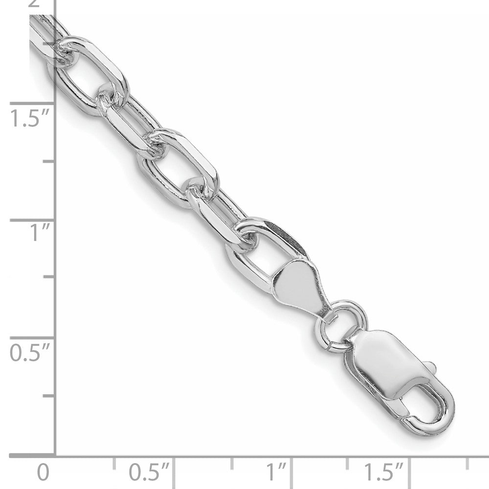 Sterling Silver Rhodium-plated 6.65mm Diamond-cut Long Link Cable Chain QAR180R-8