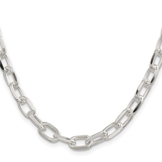 Sterling Silver 7.5mm Diamond-cut Long Link Cable ChainQAR200