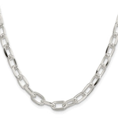 Sterling Silver Rhodium-plated 7.5mm Diamond-cut Long Link Cable ChainQAR200R