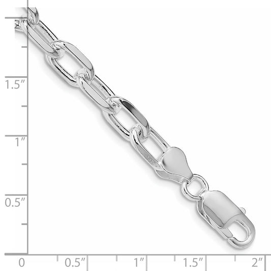 Sterling Silver Rhodium-plated 7.5mm Diamond-cut Long Link Cable Chain QAR200R-8