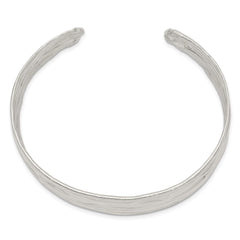 Sterling Silver Rhod-plated Plain 6mm Hammered Bands Bangle QB1016