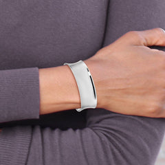 Sterling Silver Rhodium-plated Polished 20mm Cuff Bangle QB1024