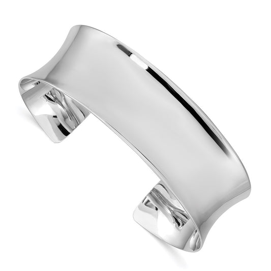 Sterling Silver Rhodium-plated Polished 20mm Cuff Bangle QB1024
