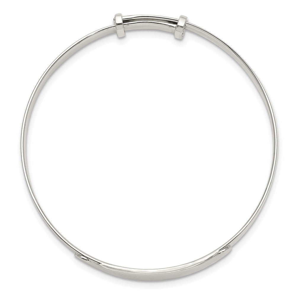 Sterling Silver Polished Adjustable ID Baby Bangle Bracelet QB1051