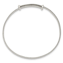 Sterling Silver Polished Milgrain 4.75mm Adjustable Children's Bangle QB1053