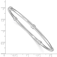 Sterling Silver Rhodium-plated Slip-on Bangle QB1061